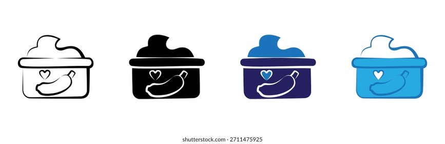 Ícone de alimento Ilustração de vetor de estilo múltiplo