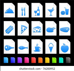 Food Icon on Document Icon Collection Original Illustration