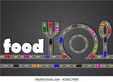 food icon on the road