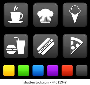 Food Icon on Square Internet Buttons Original vector Illustration