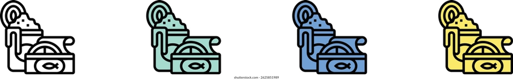 food icon. Outline, Green, Blue and Yellow Style Design Isolated On White Background