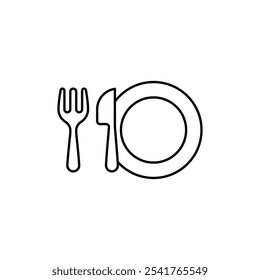 Food icon Outline set in black and white color