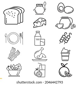 Food Icon Pack Design For Business And Company