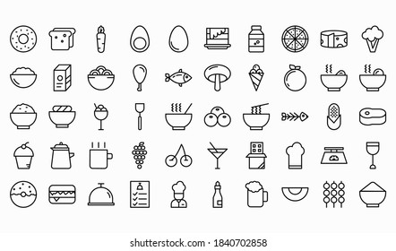 Food icon pack. icons with minimalist concept line style. suitable for your project.Building icon pack. icons with minimalist concept line style. suitable for your project.