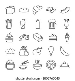 Food icon pack vector illustration. Isolated vector icon pack.