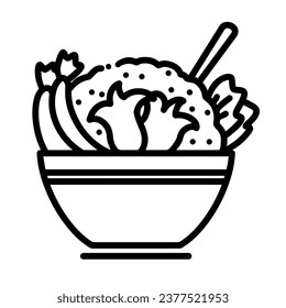 Food Icon (Rice Bowl), True Black Icon