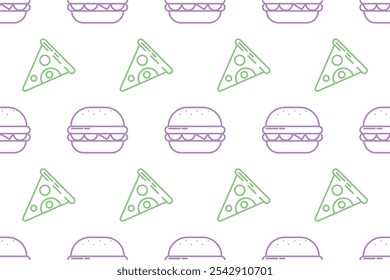 Food icon seamless pattern background. Food seamless pattern background in monoline style design