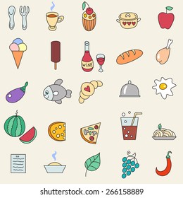 Food icon set. 