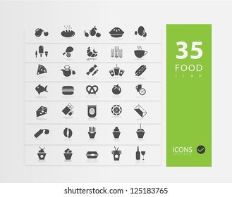 Food Icon set ( Set of 35 Quality icons )