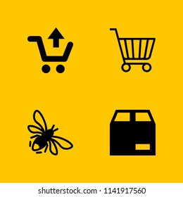 food icon set. bee, package and shopping cart vector icon for graphic design and web