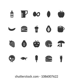 Food Icon Set Black