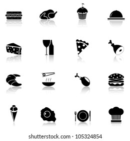 Food icon set black, Part 1