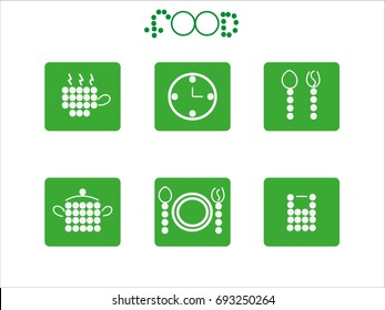 Food Icon Set from circles