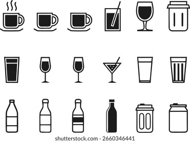Colección de conjunto de iconos de comida para diseño creativo. Conjunto de iconos de comida moderna para proyectos digitales. Conjunto de iconos de comida colorida para la marca y el Web. Conjunto de iconos de comida de Profesional para uso de restaurante