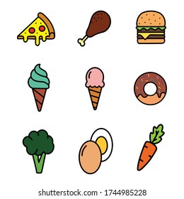 Food Icon Set Collection Vector