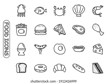 food icon set collection. food vector collection
