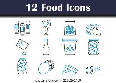 Food Icon Set. Editable Bold Outline With Color Fill Design. Vector Illustration.