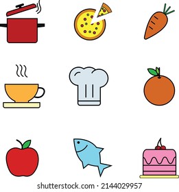 Food Icon Set for Graphics