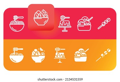 Food icon set. grocery illustration sign collection. fast food - junk food. vector vol 6