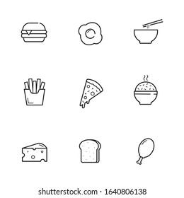 Food Icon Set. Illustration isolated on white background for graphics and web design