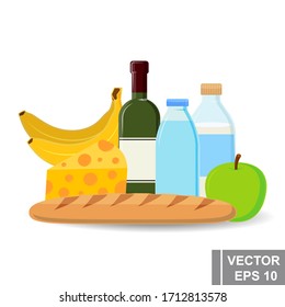 Food icon set isolated on a white background.