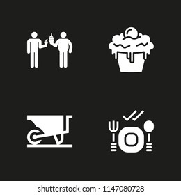 food icon set. meal, diet and cupcake vector icon for graphic design and web