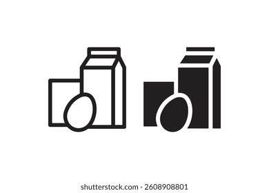 Food icon set with milk and egg symbols Vector