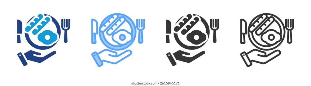 Food icon set multiple style collection