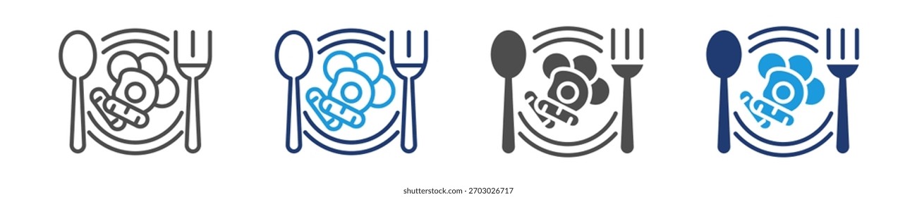 ícone de comida definir vários estilos