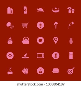 food icon set with nut, witch hat and fresh pineapple vector illustration
