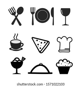Food icon set on white background.