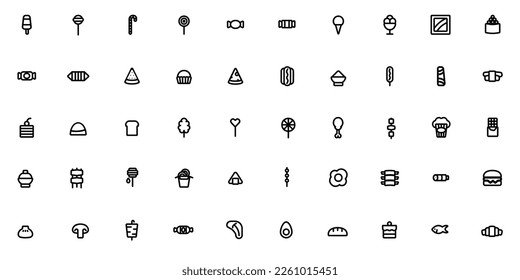 Food icon set pixel perfect for web