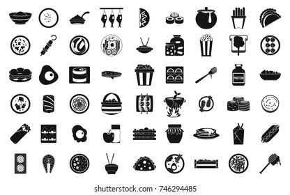 Food icon set. Simple set of food vector icons for web design isolated on white background