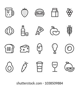 food icon set, vector