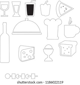 food icon set, vector