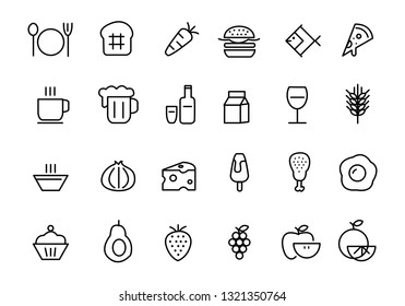 food icon set, vector