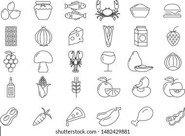 food icon set, vector - Vector