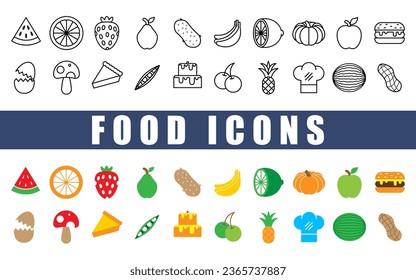 Food icon set. Vector icon