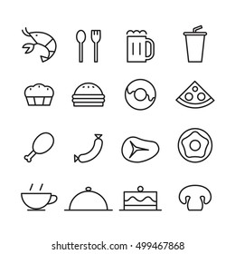 food icon set, vector