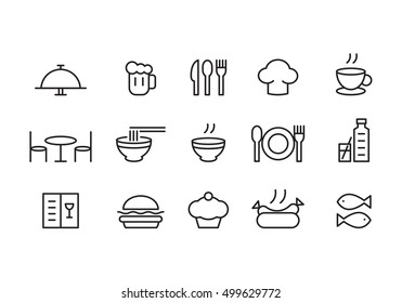 food icon set, vector - Shutterstock ID 499629772
