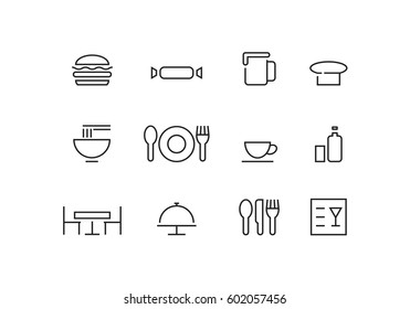 food icon set, vector