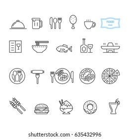 food icon set, vector