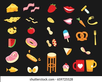 Food icon set vector