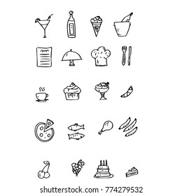 food icon set, vector