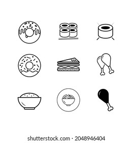 Lebensmittelsymbol-Set, Vektordesign.
