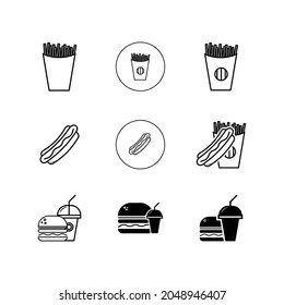Diseño vectorial de conjunto de iconos de alimentos.