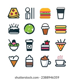 food icon set vector. eps. eps 10