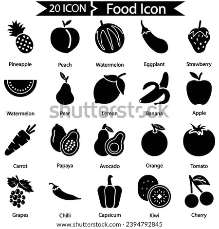 Food Icon Set, Vector graphics