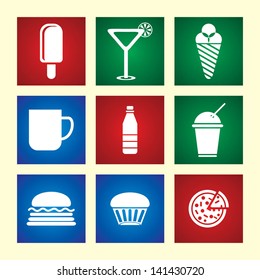 Food icon set. Vector Illustration
