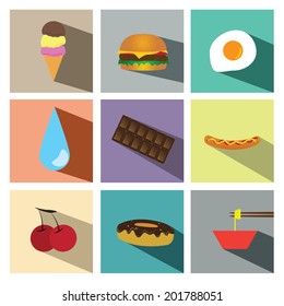 food icon set vector illustration eps10 